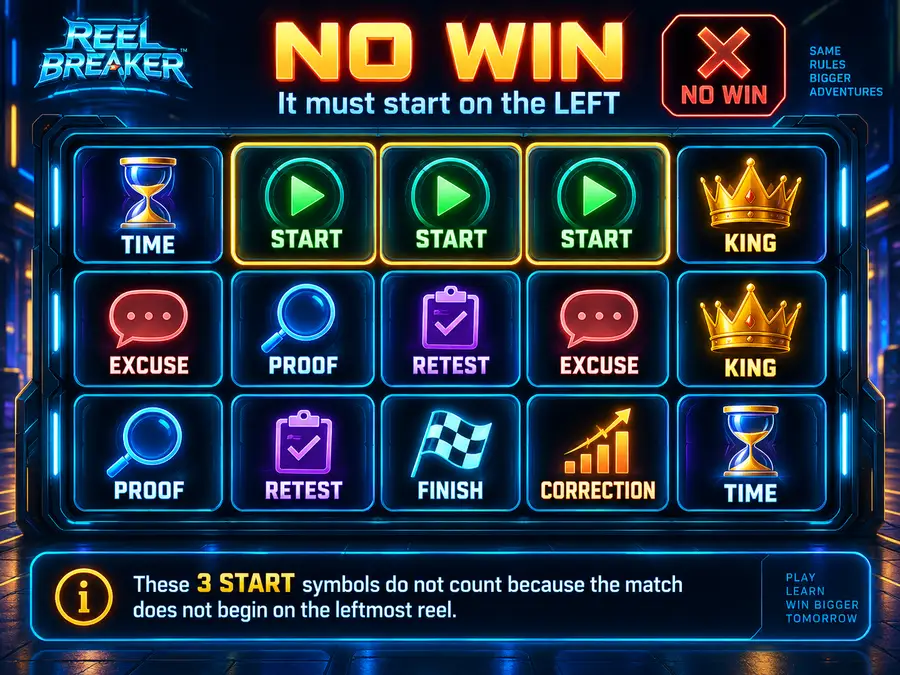 NO WIN Reel Breaker matching example.